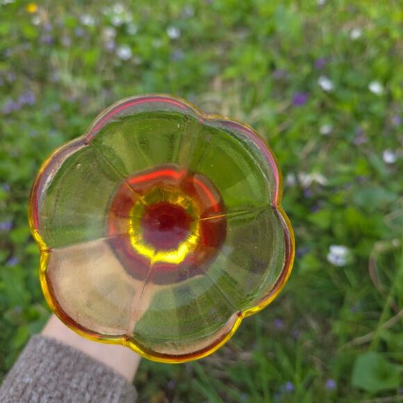 Kanawha glass orange red Mcm vase - Picture 5 of 12